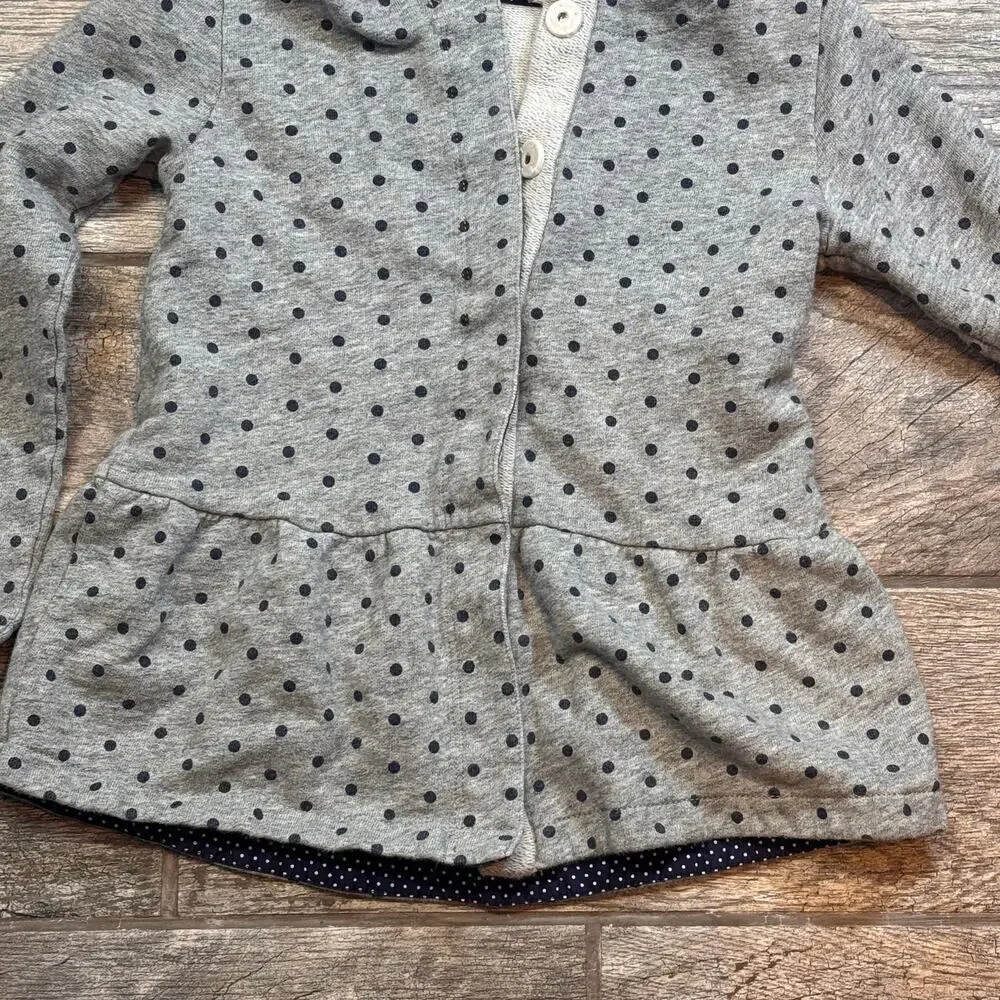 Crewcuts Casual Cardigan Grey Polka Dot Size 12